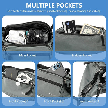 ProCase Fanny Pack Waist Packs for Men Women, Large Capacity Waist Bag Hip Pack for Travel Hiking Running Outdoor Sports