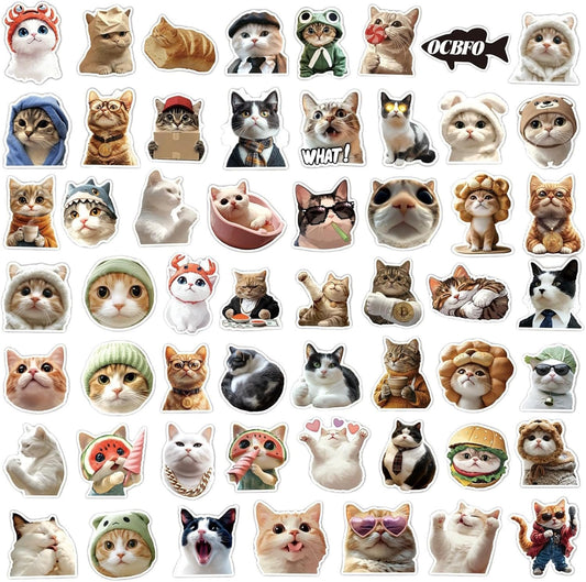 Cat Stickers, Cute Cat Stickers | Cute Animal Stickers - Waterproof Decorative Secals Favors for Teens Adults Girls Boys