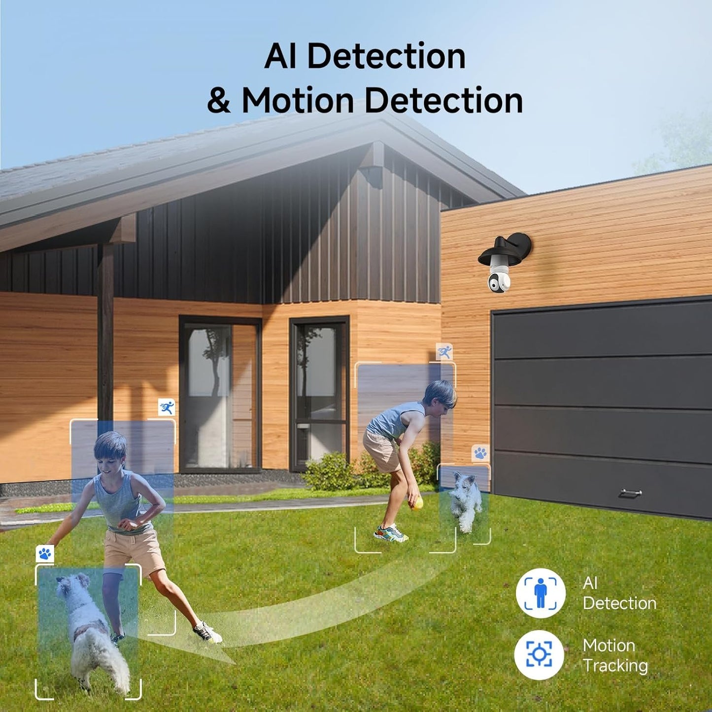2K Light Bulb Security Cameras Wireless Outdoor, 5G&2.4G WiFi Cameras for Home Security Outside Indoor, IPX6 Waterproof, 360° Motion Tracking and Human Detection, Security Camera Outdoor
