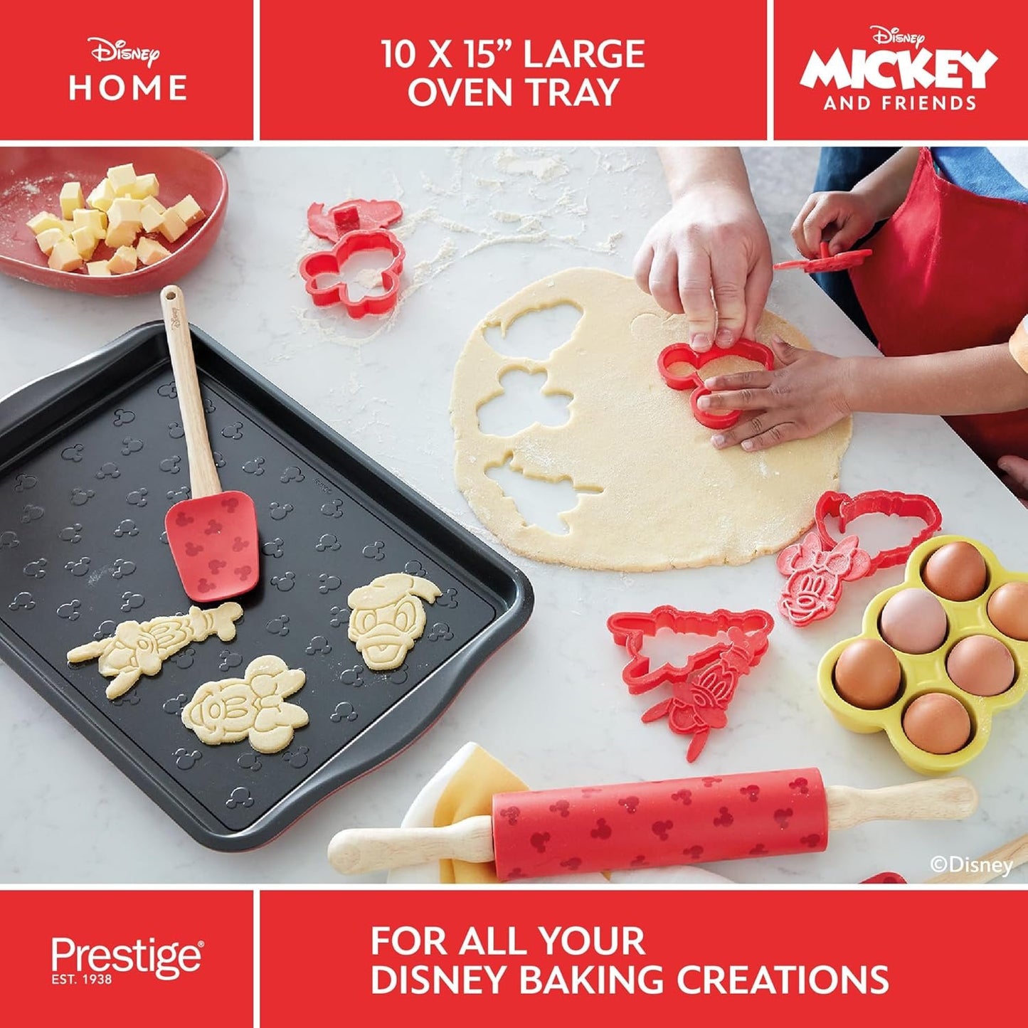 Prestige x Disney - Nonstick Baking Sheet with Embossed Mickey Logo (25 x 38cm/10 x 15in)