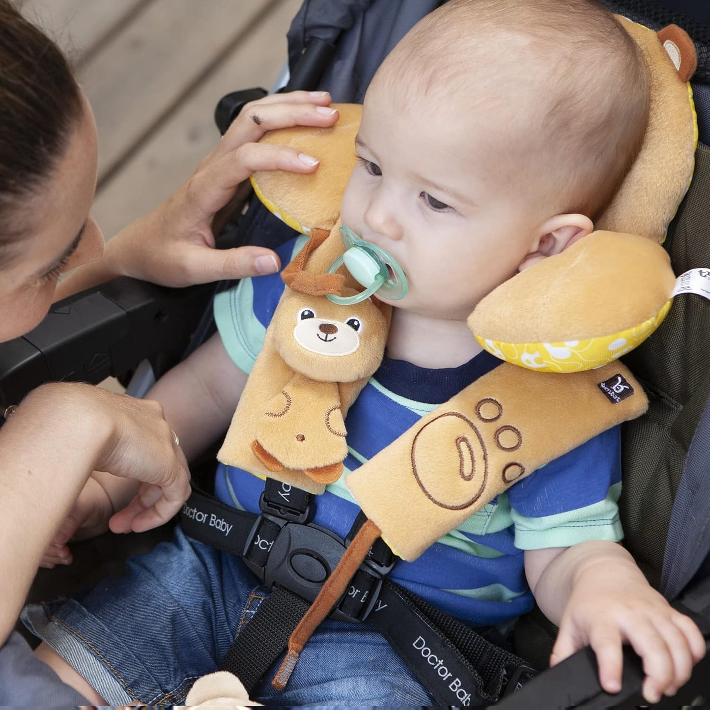 BENBAT Bear Design Travel Friends Headrest for 0 to 12 Months, Orange, 0-12 mths (211)