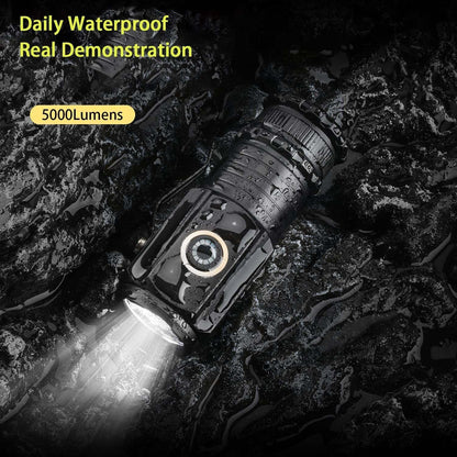 Aicdas Rechargeable Led Mini Torch,3000 High Lumens Pocket-Sized Flashlight with Super Bright LED Chips,5 Light Modes,IPX6 Waterproof,EDC Flashlight for Emergency,Camping,Hiking,Gift