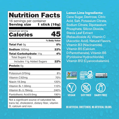 Liquid I.V. Hydration Multiplier, Electrolyte Powder, Easy Open Packets, Supplement Drink Mix (Lemon Lime, 16 Count)