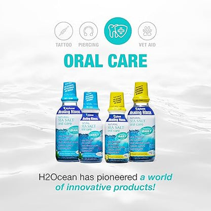 H2Ocean Healing Rinse Natural Sea Salt Oral Care - Mouth Rinse for Oral Care - Great for Piercings, Sore Throats & Gum Health - Alcohol- & Fluoride-Free Mouthwash - Arctic Ocean Mint, 16 oz Visit the H2Ocean Store