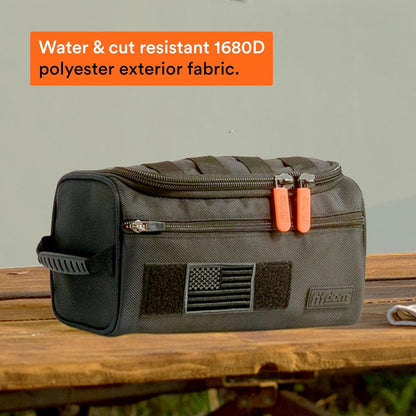 Fitdom Hanging Compact Toiletry Bag Tactical Dopp Kit Case For Men. Perfect For Travel & Storage. Fits Large & Small Cosmetic Makeup, Clipper, Toothbrush, Shower, Shaving & Grooming Care Organizer,