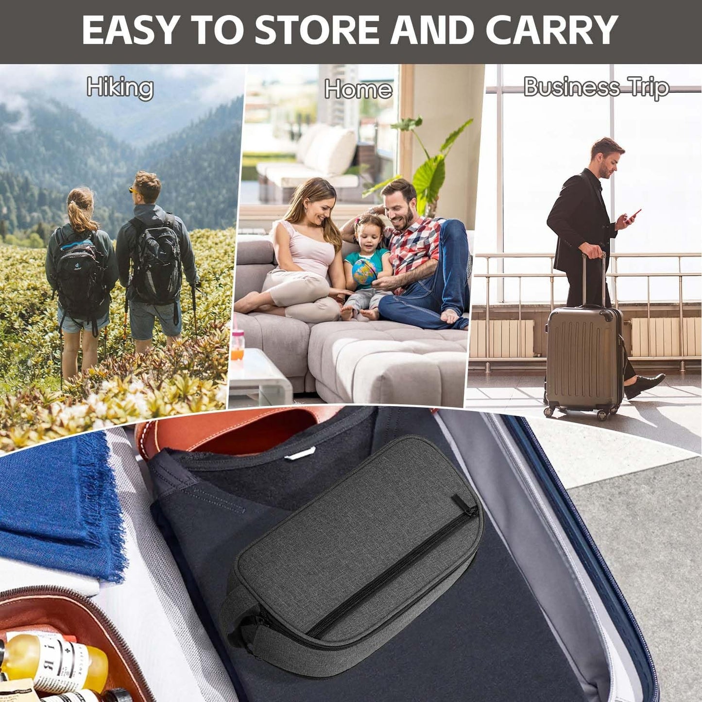 Tiny Chou CPAP Travel Bag Compatible with ResMed AirMini Machine & Accessories, Portable CPAP Equipment & Supplies Carrying Bag, Compact CPAP Organizer Storage Bag with Compartments,Black (Bag Only)