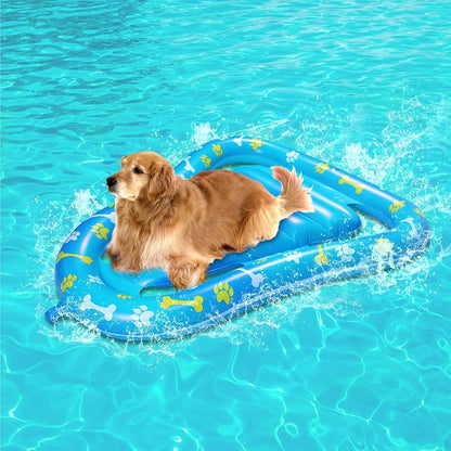 Pet Floating Row, Dog Pool Float Inflatable Raft, Made of Sturdy 0.35mm PVC, Easy to Store and Use, Double Air Chambers for Safety, Fun Water Tool for Pets