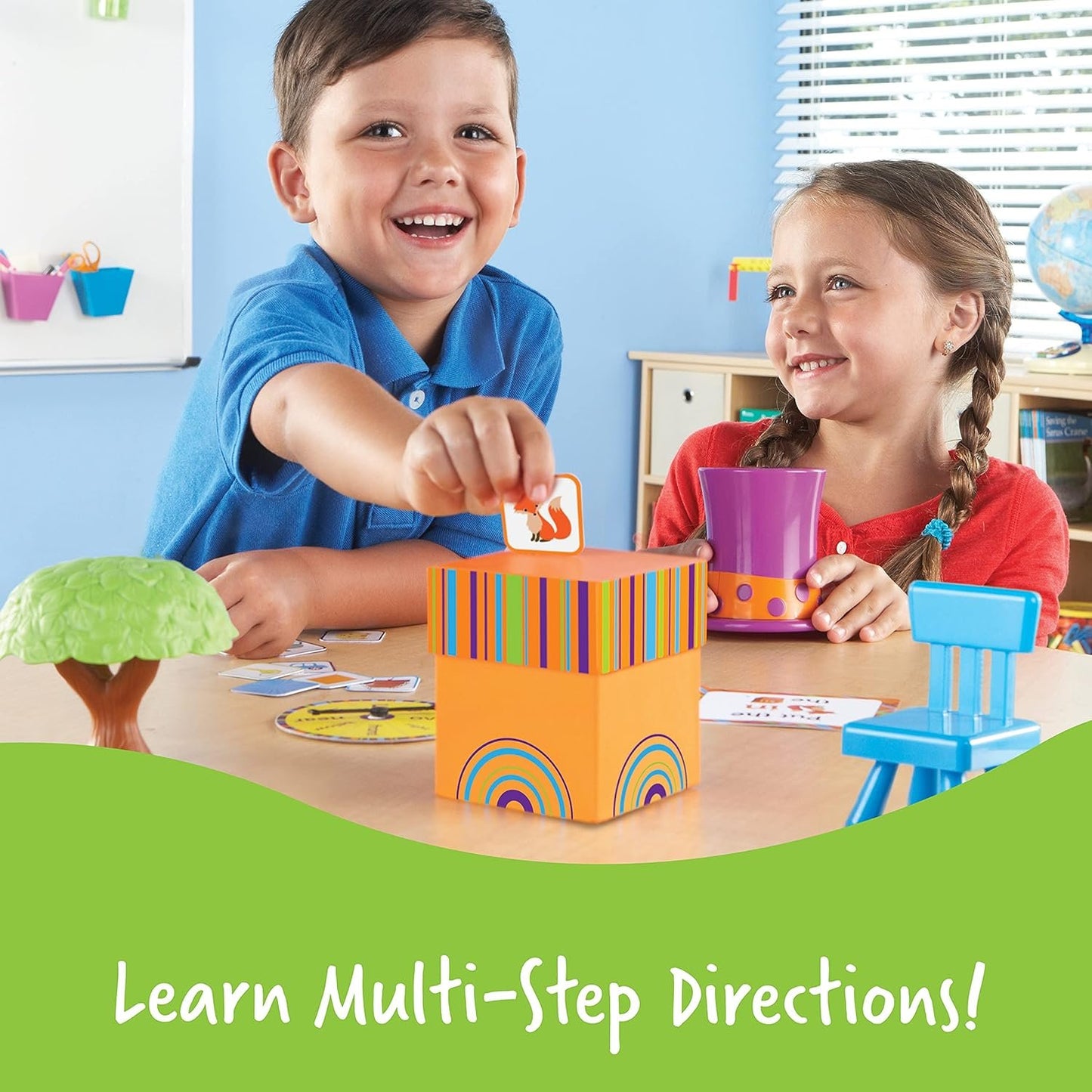 Learning Resources Fox in The Box Position Word Activity Set, Phonics Game, Preschool, 65 Piece Set, Ages 3+