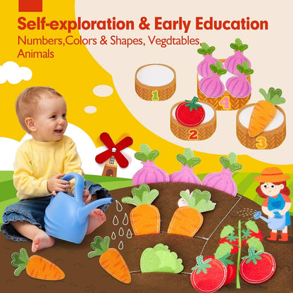 hahaland Montessori Busy Books for 1 Year Old, Farm Animals Busy Board for Toddlers 1-3 Montessori Toys 1 Year Old Boy Girl, Early Education, Independent Learning, Self-Exploration Travel Toys