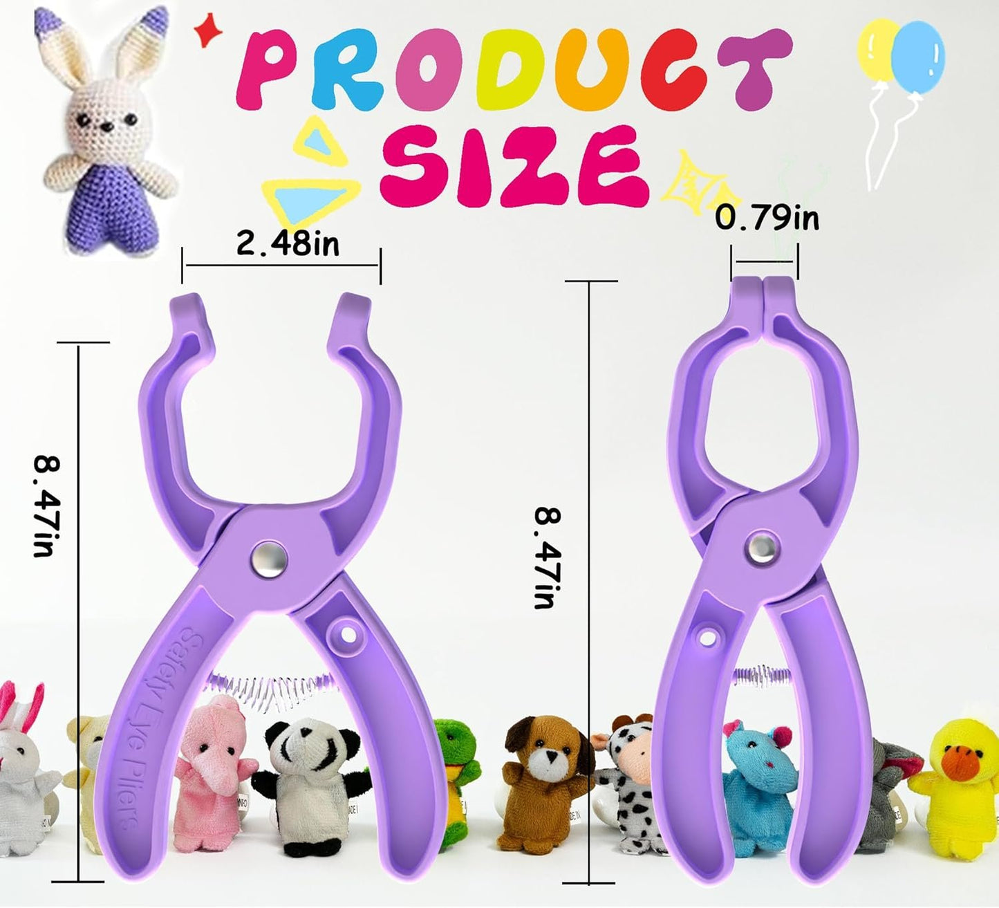 GEOCCI Safety Eye Tool Auxiliary Tool for Attaching Safety Eyes for Crocheting with 566PCS Safety Eyes and Noses for Amigurumi and Safety Eye 10-30mm Sizer Toolï¼ˆPurpleï¼‰