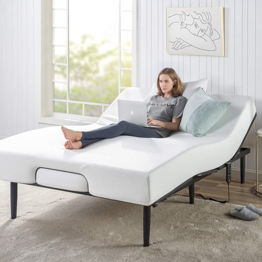 Zinus Queen Bed Frame Adjustable Smart Base Bed Base | Steel Slat Support Furniture