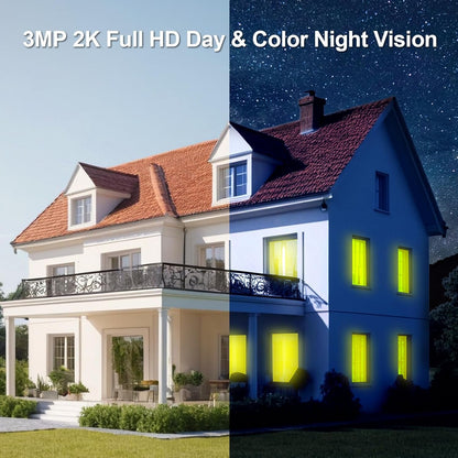 4G LTE Cellular Solar Security Cameras Wireless Outdoor, Solar Powered 3MP Camera 2K No WiFi Security Camera, PIR Motion Detection,Siren,Color Night Vision, SD/Cloud Storage (SIM Card Included)