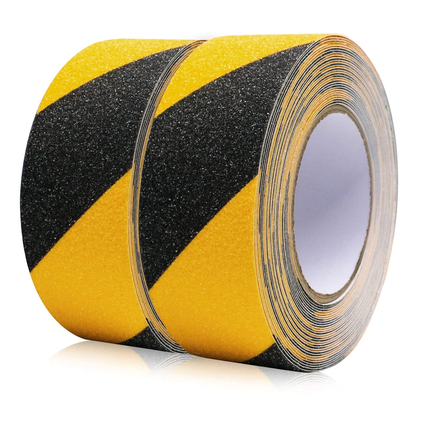 BOMEI PACK Non-slip Adhesive Tape, Non-Slip Tape, Strong Safety Adhesive Tape for Indoor and Outdoor Use, 2 Rolls Black and Yellow 50 mm × 10 m, Total 20 m