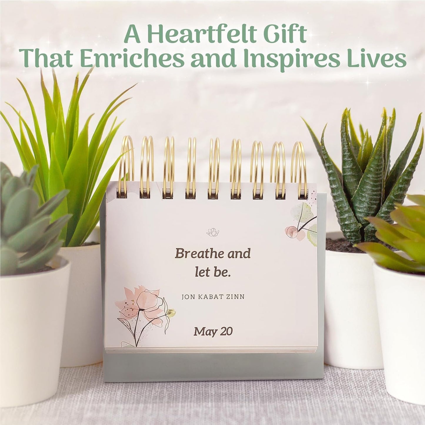 MESMOS 366 Daily Self Care Quotes Mindfulness Perpetual Calendar, Cute Office Desk Decor Women, Desk Decorations Accessories for Women Office, Motivational & Inspirational Gifts