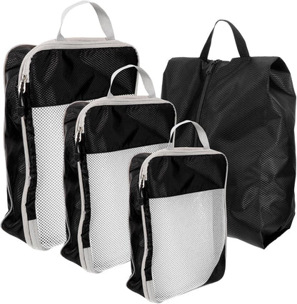 BESPORTBLE 4pcs Travel Storage Bag Expandable Compression Packing Cubes with Handles for Clothes Organization