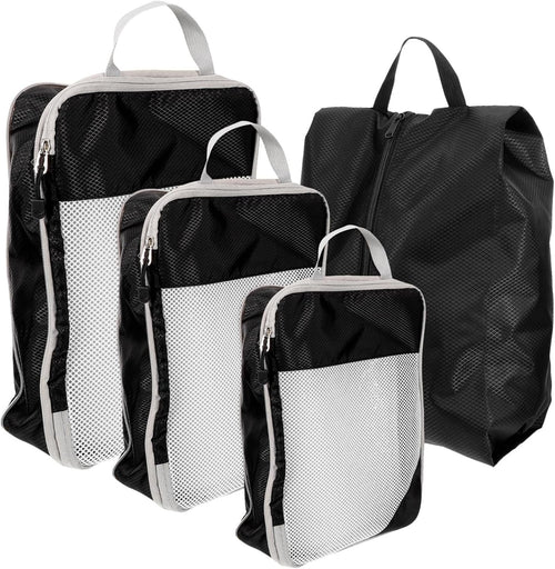 BESPORTBLE 4pcs Travel Storage Bag Expandable Compression Packing Cubes with Handles for Clothes Organization