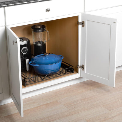 HOLDN’ STORAGE Pull Out Cabinet Organizer, Heavy Duty Caddy w/Lifetime Limited Warranty -20”W x 21”D - Requires At Least 21-1/4” Cabinet Opening, Steel Metal Cabinet Drawers Slide Out, Black