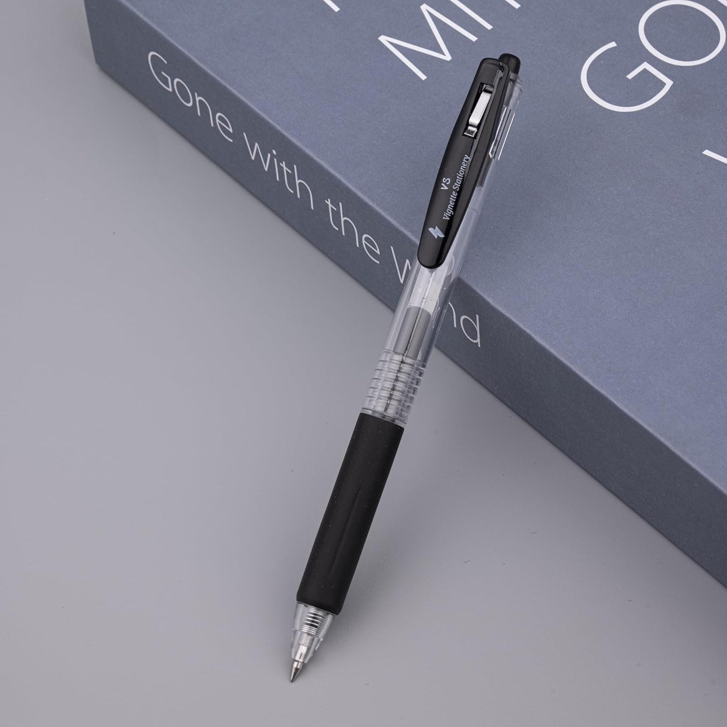 10 PCs Fine Point Retractable Writing Rollerball Pens, Black Gel Ink, 0.5mm Ballpoint Back To School Office Student Art Drawing Sketching Pens Pack of 10