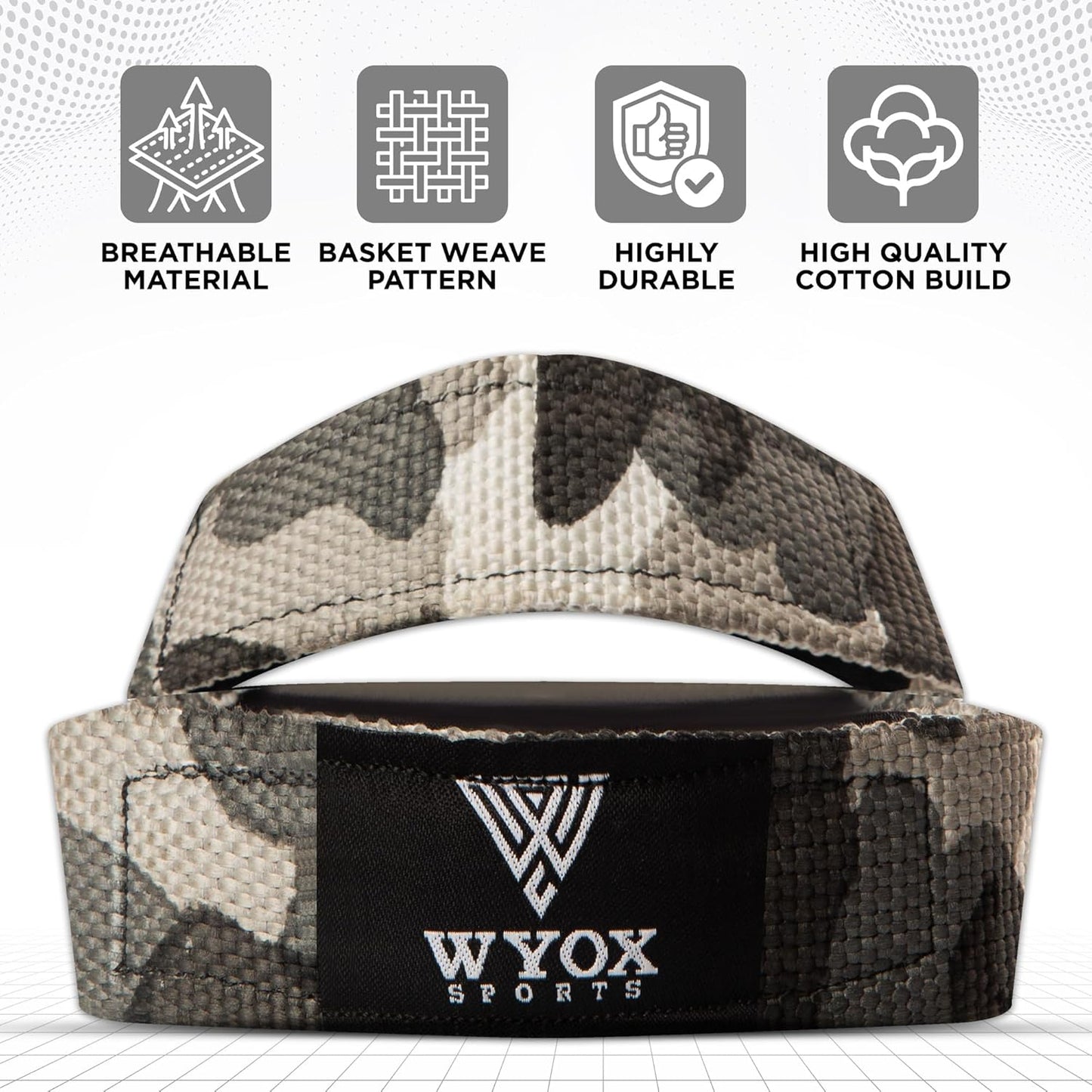 Wyox Figure 8 Weight Lifting Straps with Neoprene Wrist Support Pair (Black)