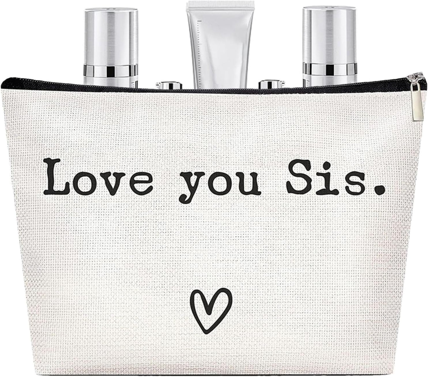 Toiletry Travel Bag - Sister Birthday Makeup Bag, Makeup Cosmetic Bag Sister Giifts | Travel Toiletry Organizer with Funny Message, Large Organizer Toiletries Hygiene Bag, Cosmetic Bag for Sister,
