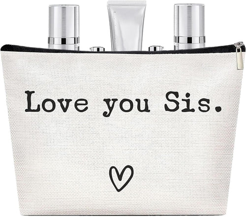 Toiletry Travel Bag - Sister Birthday Makeup Bag, Makeup Cosmetic Bag Sister Giifts | Travel Toiletry Organizer with Funny Message, Large Organizer Toiletries Hygiene Bag, Cosmetic Bag for Sister,