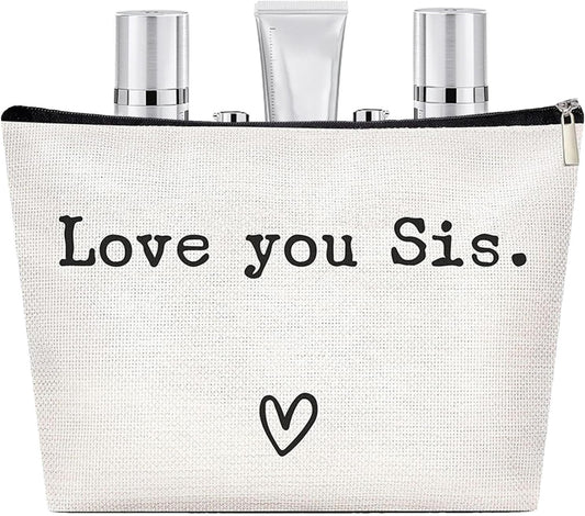 Toiletry Travel Bag - Sister Birthday Makeup Bag, Makeup Cosmetic Bag Sister Giifts | Travel Toiletry Organizer with Funny Message, Large Organizer Toiletries Hygiene Bag, Cosmetic Bag for Sister,