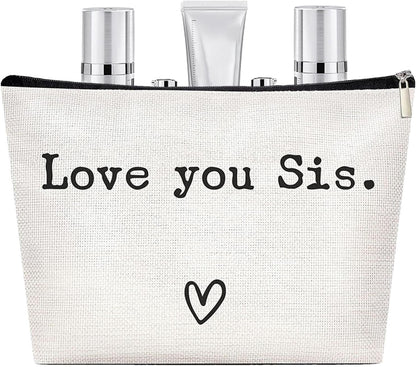 Travel Toiletry Bag for Sister - Best Sister Ever Organizer | Portable Travel Toiletries Hygiene Bag, Funny Christmas Birthday Makeup Cosmetic Bag