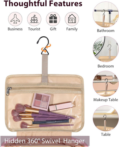 Lhelca Hanging Travel Toiletry Bag,Waterproof Makeup Cosmetic Bag Travel Organizer Wash Bag Travel Accessories Essentials Must Have
