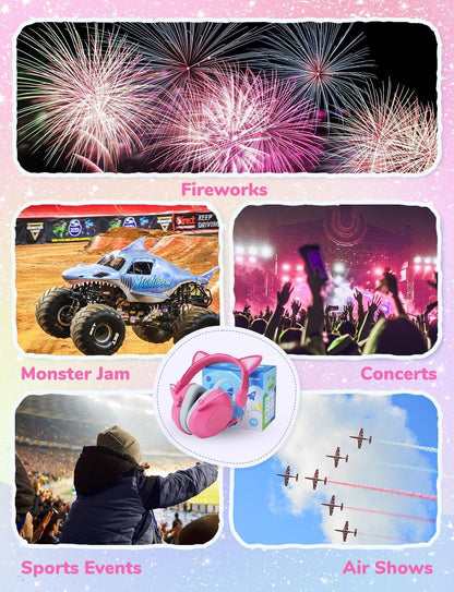 iClever Noise Cancelling Headphones for Kids, SNR 29dB Safety Noise Reduction Ear Muffs for Autism Sensory &Concentration Aid, Ear Hearing Protection for Fireworks/Event/Concert