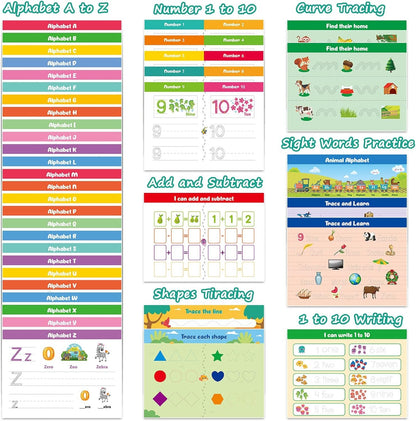 Handwriting Practice Book for Kids,40 Page Numbers Letters Practicing Book,Kindergarten Preschool Learning Activities for 3 4 5 6 Year Old,Learning & Education Montessori Toys for Kids Boys Girls