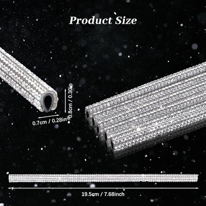 10PCS Bling Car Air Conditioner Decoration Strip for Vent Outlet, Rhinestone Car Air Vent Outlet Moulding Trim Strip, Bling Diamond Car Interior Accessories for Women and Girls