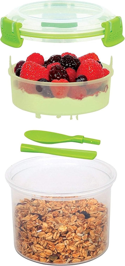 Sistema TO GO 21355 Breakfast 530ml Food Storage Container, Assorted colours, (colours may vary)