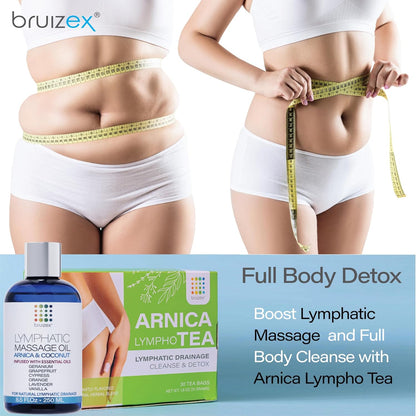 Bruizex Lymphatic Massage Oil: Natural Arnica & Lavender Oil for Post Surgery Recovery, Swelling & Water Retention Relief. Ideal for Liposuction, BBL, Tummy Tuck & More. 8oz by Bruizex