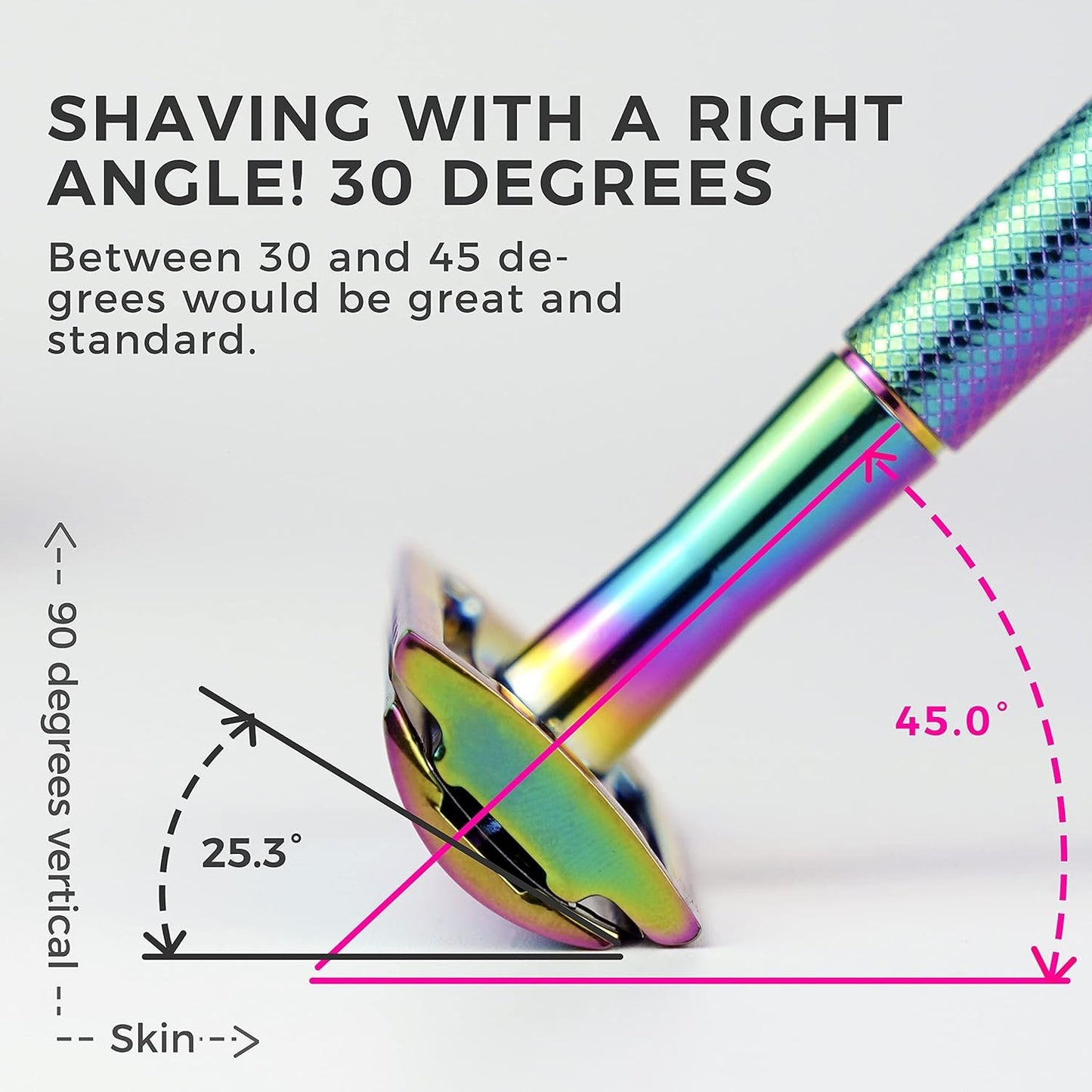 Zomchi Double Edge Safety Razor – Shaving Razor for Women and Men with 5 Blades – Plastic-Free Metal Safety Razor Blades – Superb Rainbow Effect Women Shaver – Reusable and Recyclable