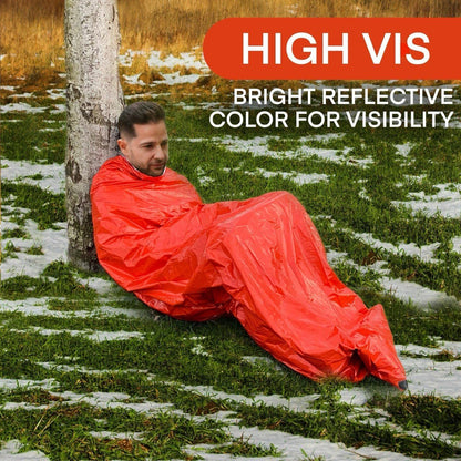 Soild Gears Outdoors Emergency Sleeping Bag Thermal - Use as Emergency, Survival Sleeping Bag, Mylar Emergency Blanket, Waterproof - Green