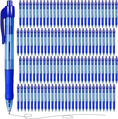 300 Pack Rollerball Pens, Retractable Ballpoint Pens with Grips for Smooth Writing, Gel Ink Pen for Office School Note Taking Class Drawing Art Stationery Supply (1.0mm Tip, Blue Ink)
