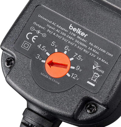 16 Pcs Universal Power Adapter, 3V 4.5V 5V 6V 7.5V 9V 12V Universal AC/DC Adapter,Ac Adapter 12V Adjustable Voltage Universal AC/DC Adapter Power Supply for Household Electronics, 30W