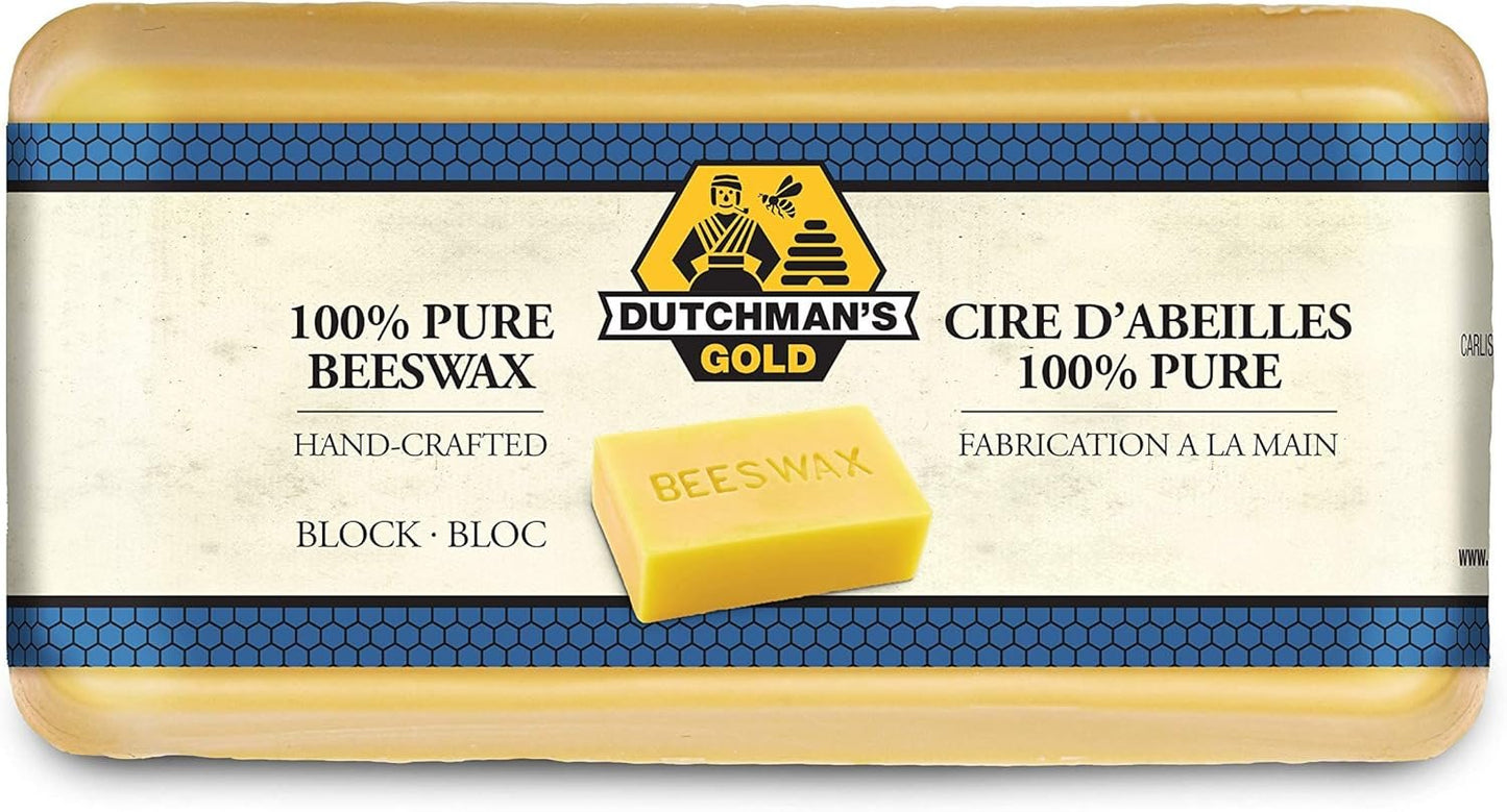 Dutchman’s Gold Canadian Yellow Beeswax Block 454g - Cosmetic-Grade Natural Beeswax for Candle Making, Soap, Crafts, Beauty - Pure Beeswax Bars - Safe and Easy to Melt