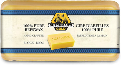 Dutchman’s Gold Canadian Yellow Beeswax Block 454g - Cosmetic-Grade Natural Beeswax for Candle Making, Soap, Crafts, Beauty - Pure Beeswax Bars - Safe and Easy to Melt