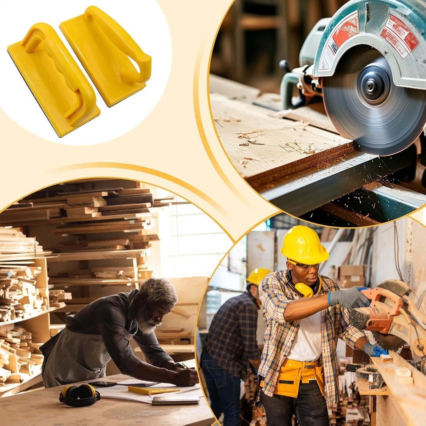 Push Block for Table Saws | Safety Ergonomic Push Stick Woodworking Push Block | Reduce Kickback Non-Slip WoodWorking Tools Safety Accessories for Table Saw