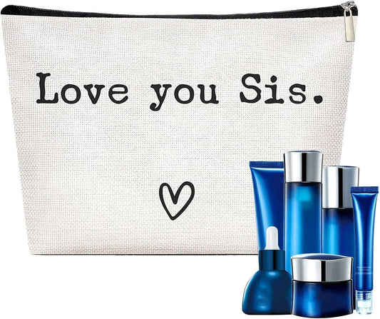 Mxshc Toiletry Bag Travel Bag,Large Organizer Sister - Funny Christmas Birthday, Large Portable Travel Toiletries Hygiene Bag for Accessories Shampoo Toiletries
