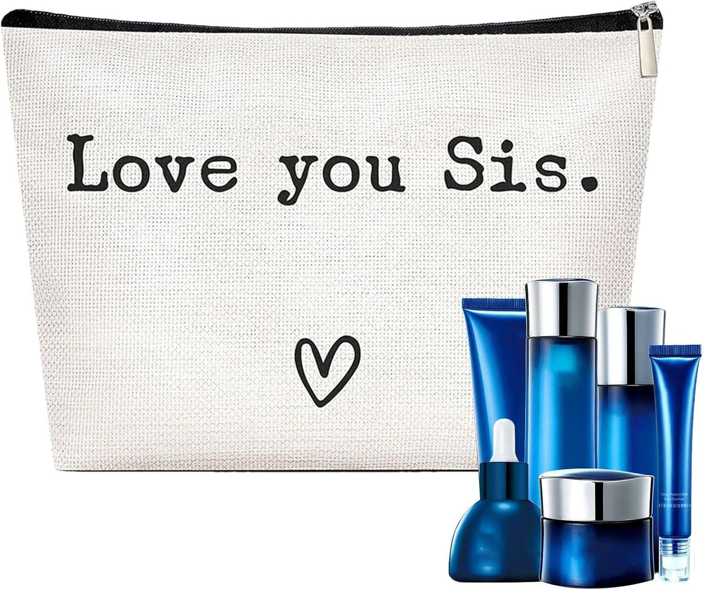 Toiletry Travel Bag - Sister Birthday Makeup Bag, Makeup Cosmetic Bag Sister Giifts | Travel Toiletry Organizer with Funny Message, Large Organizer Toiletries Hygiene Bag, Cosmetic Bag for Sister,