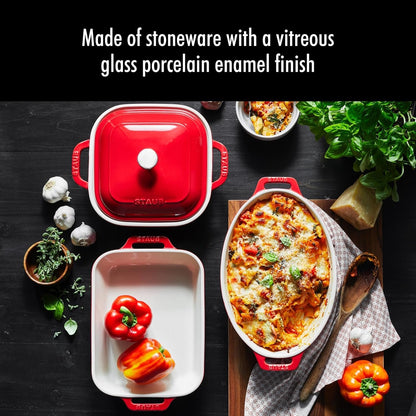 STAUB Ceramics Baking Dish Set, 4 pc, Cherry