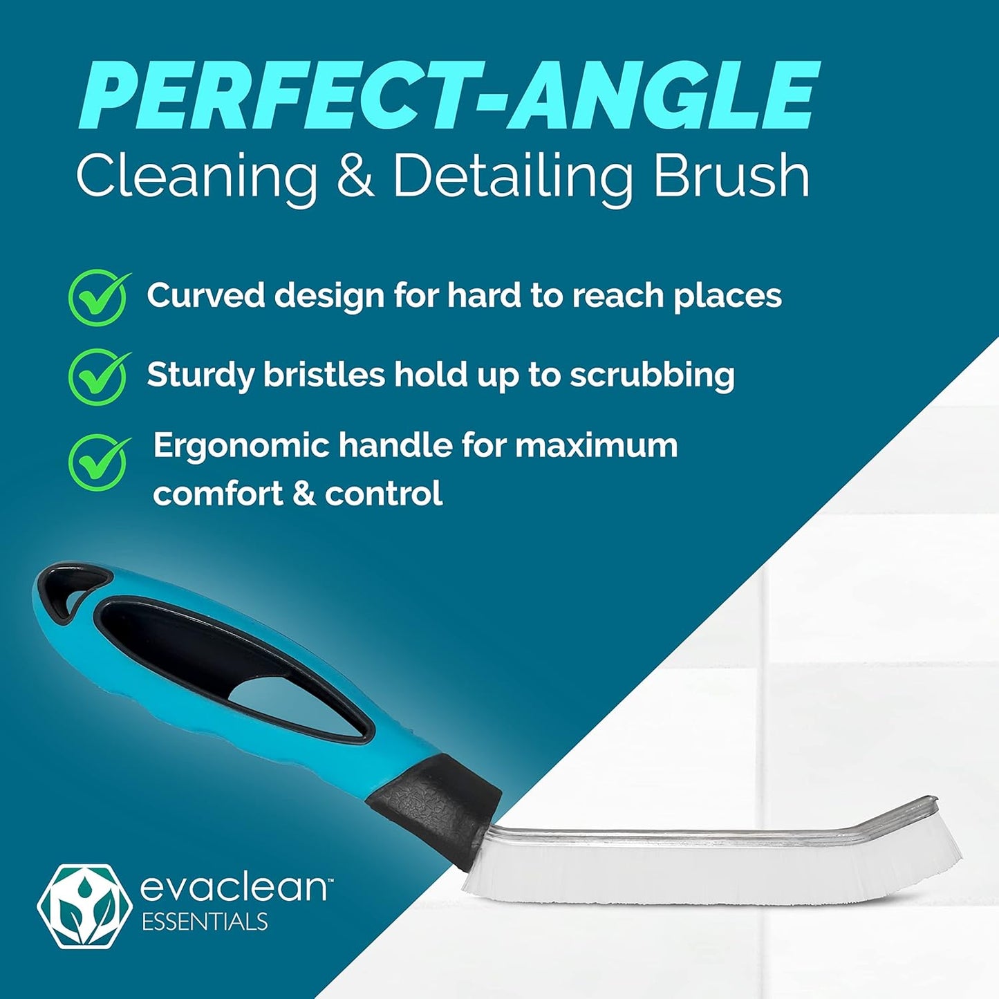 EvaClean Essentials, spazzola angolare perfetta per la pulizia di malta e malta, confezione da 10, forte, durevole per la pulizia di piastrelle, intonaco, superfici o aree difficili da raggiungere in