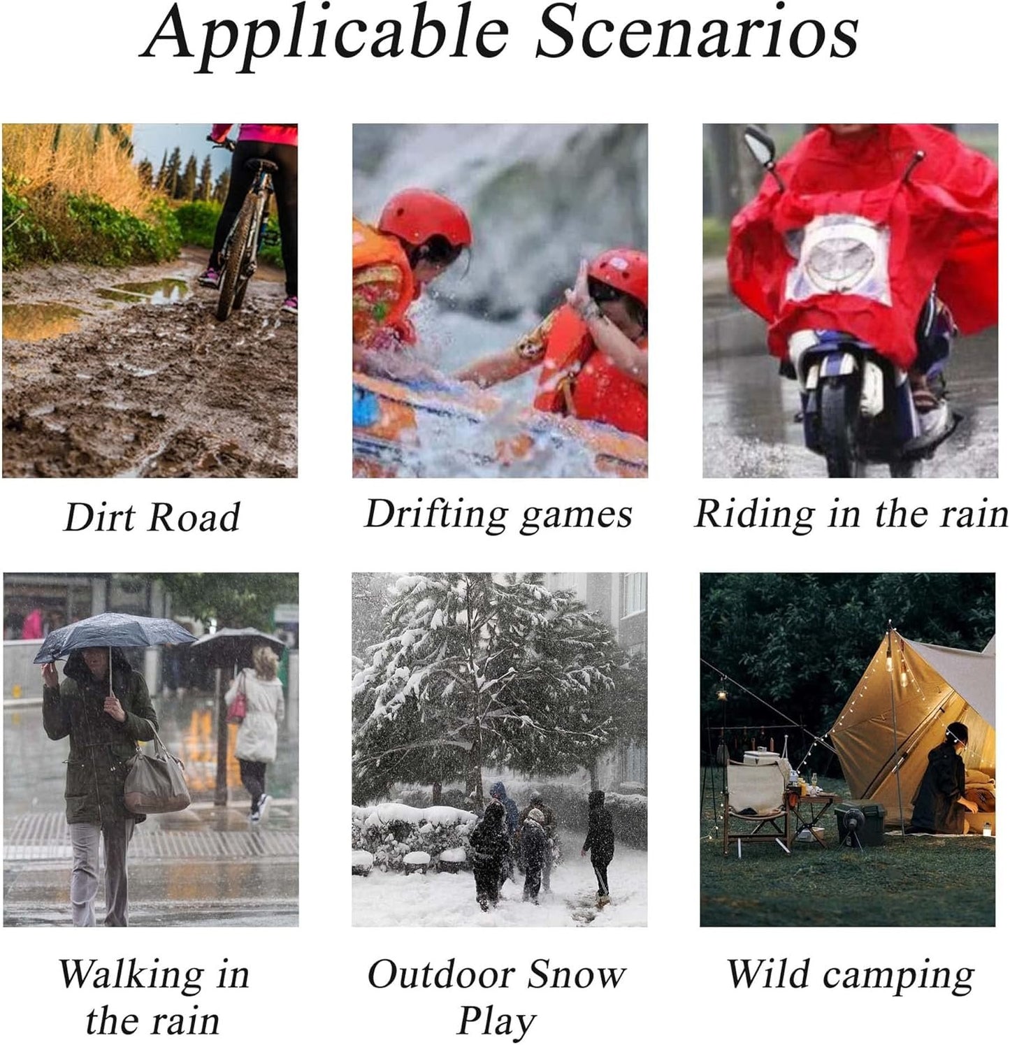 Rain Shoe Covers Waterproof Rain Boot Shoe Cover PVC Rubber Sole Reusable Anti-Slip Rain Snow Boots Overshoes Gear Shoes Durable Mud-Proof Shoe Protector for Cycling Outdoor Travel (Black, XL)