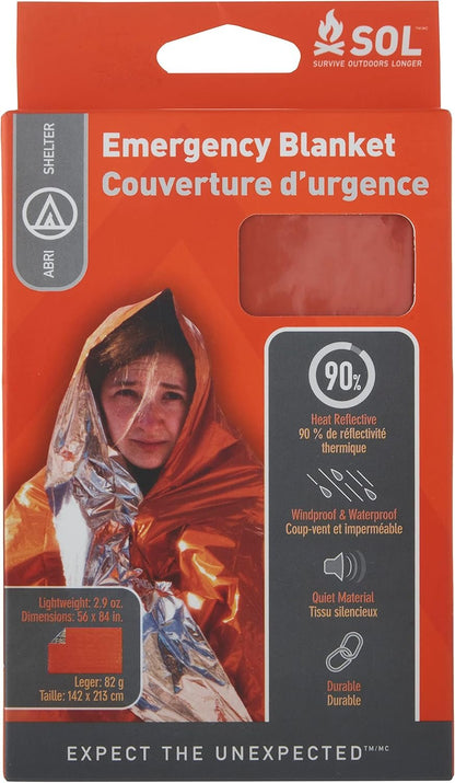 S.O.L. Survive Outdoors Longer 90 Percent Heat Reflective Emergency Blanket