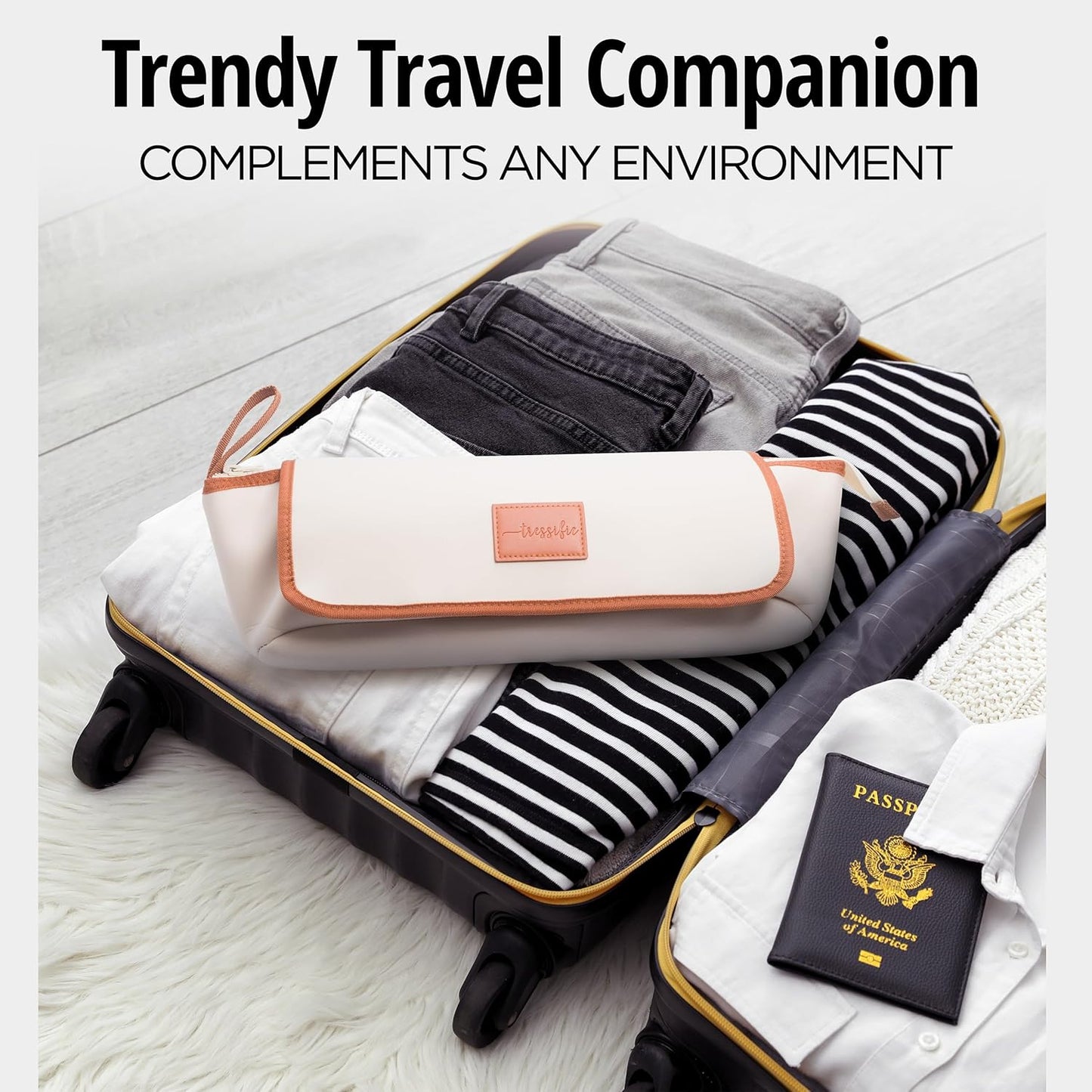 Hair Tools Travel Bag with Heat Resistant Mat, Large Hot Tool Organizer Bag, Curling Iron/Flat Iron Travel Case, Carrying Case for Hair Styling Tools, Travel Must Haves, Travel Essentials for Women