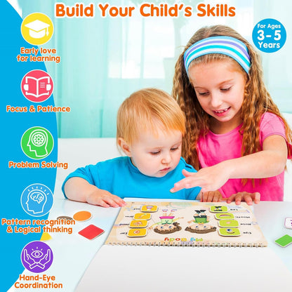 Foayex Montessori Toys for Toddlers Learning - Reusable Preschool Activity Books, Pre-Assembled Sticker Book for Kids 2-4, Educational Toy for Toddler, Birthday Gifts for 2+ 3 4 5 Year Old Girls