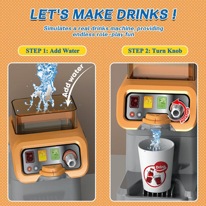 fisca Pretend Play Store 35 Piece Pizza Play Set with Cash Register for Preschool Kids Pretend Role Play Toy Pizza Shop Kids Playset 3+