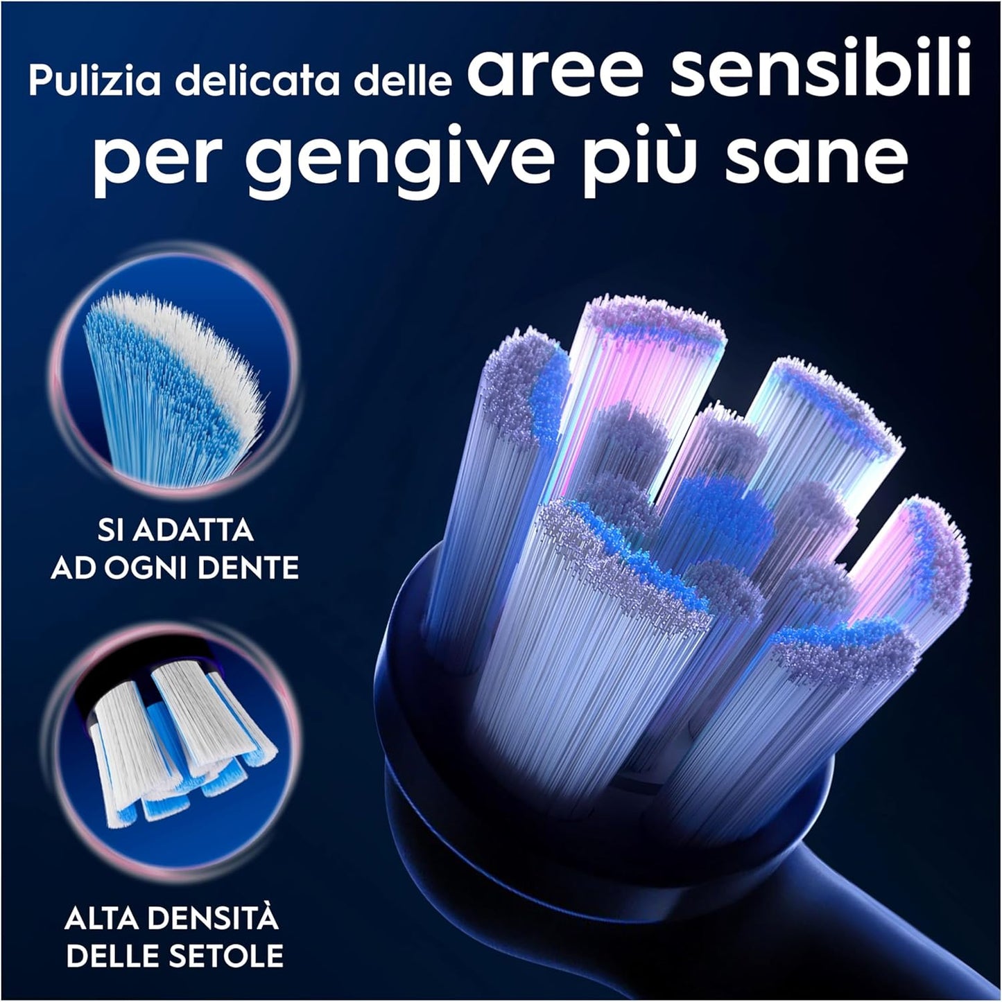 Oral-B iO Series Gentle Care Black Replacement Heads, Original Round Heads for Sensitive Gums, 2 Heads